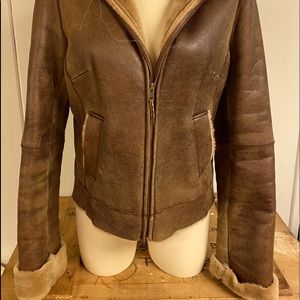 Shearling leather jacket.